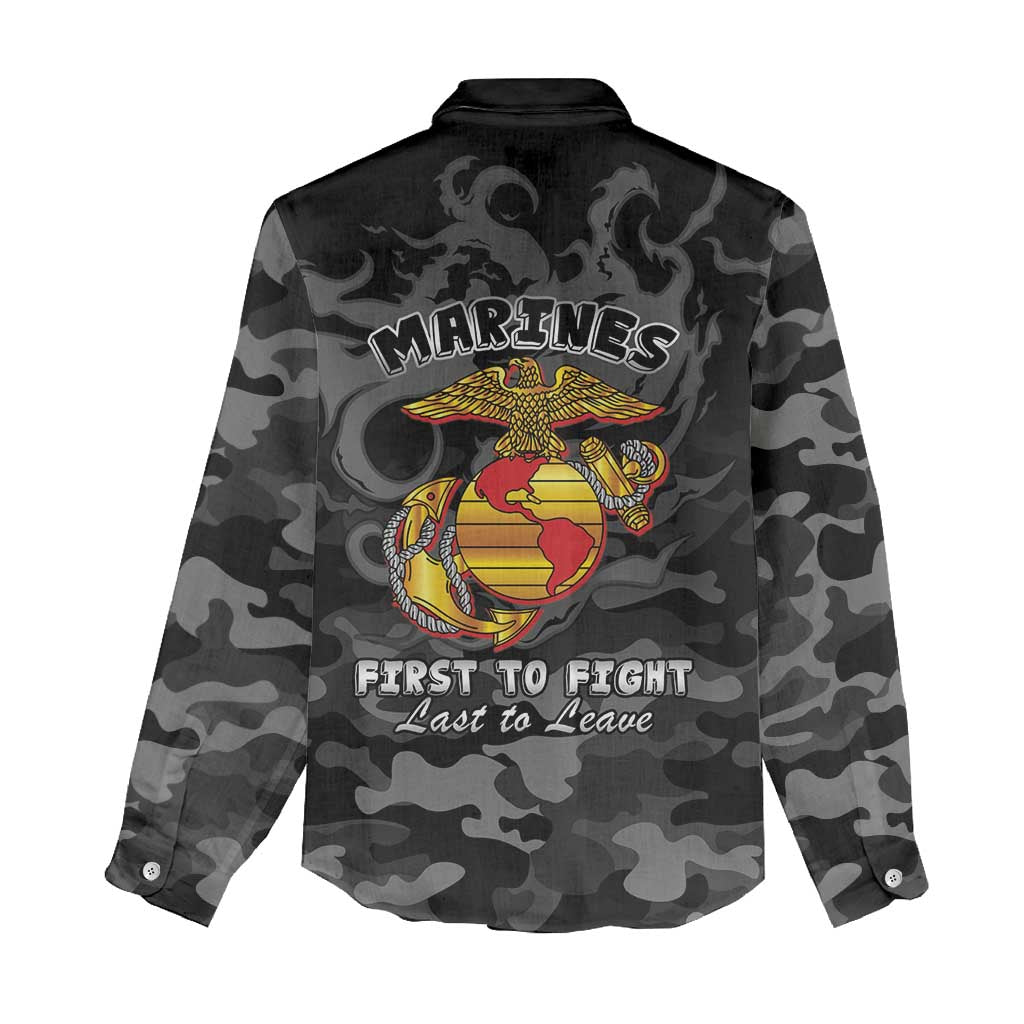 Montford Point Marines Women Casual Shirt First To Fight Last to Leave