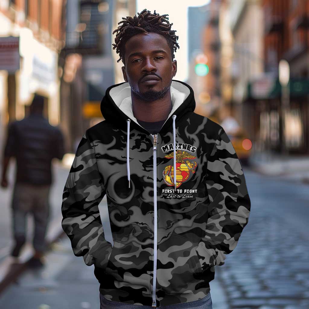 Montford Point Marines Zip Hoodie First To Fight Last to Leave