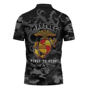 Montford Point Marines Zipper Polo Shirt First To Fight Last to Leave