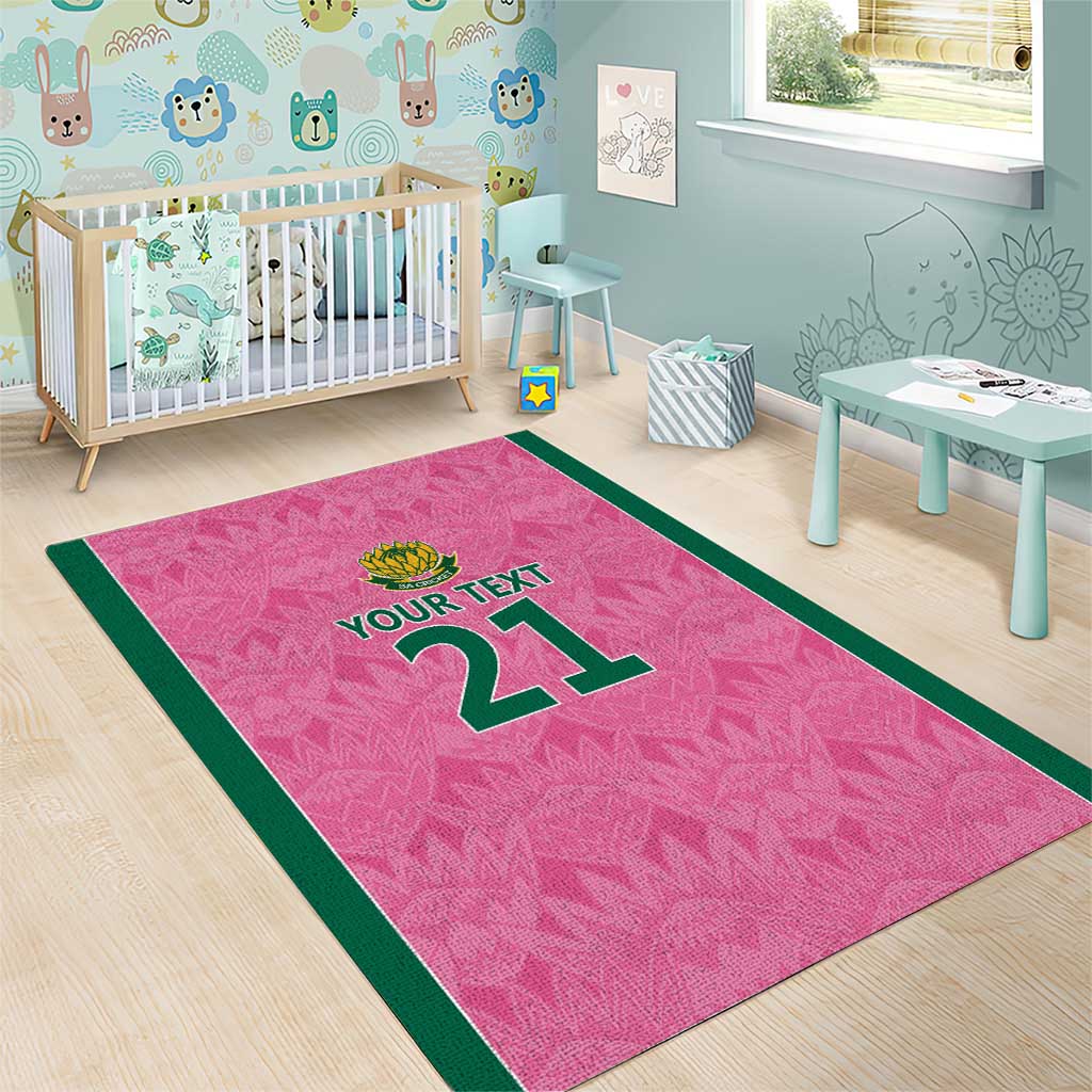 Pink South Africa Cricket Custom Area Rug African King Proteas Be Way Pink