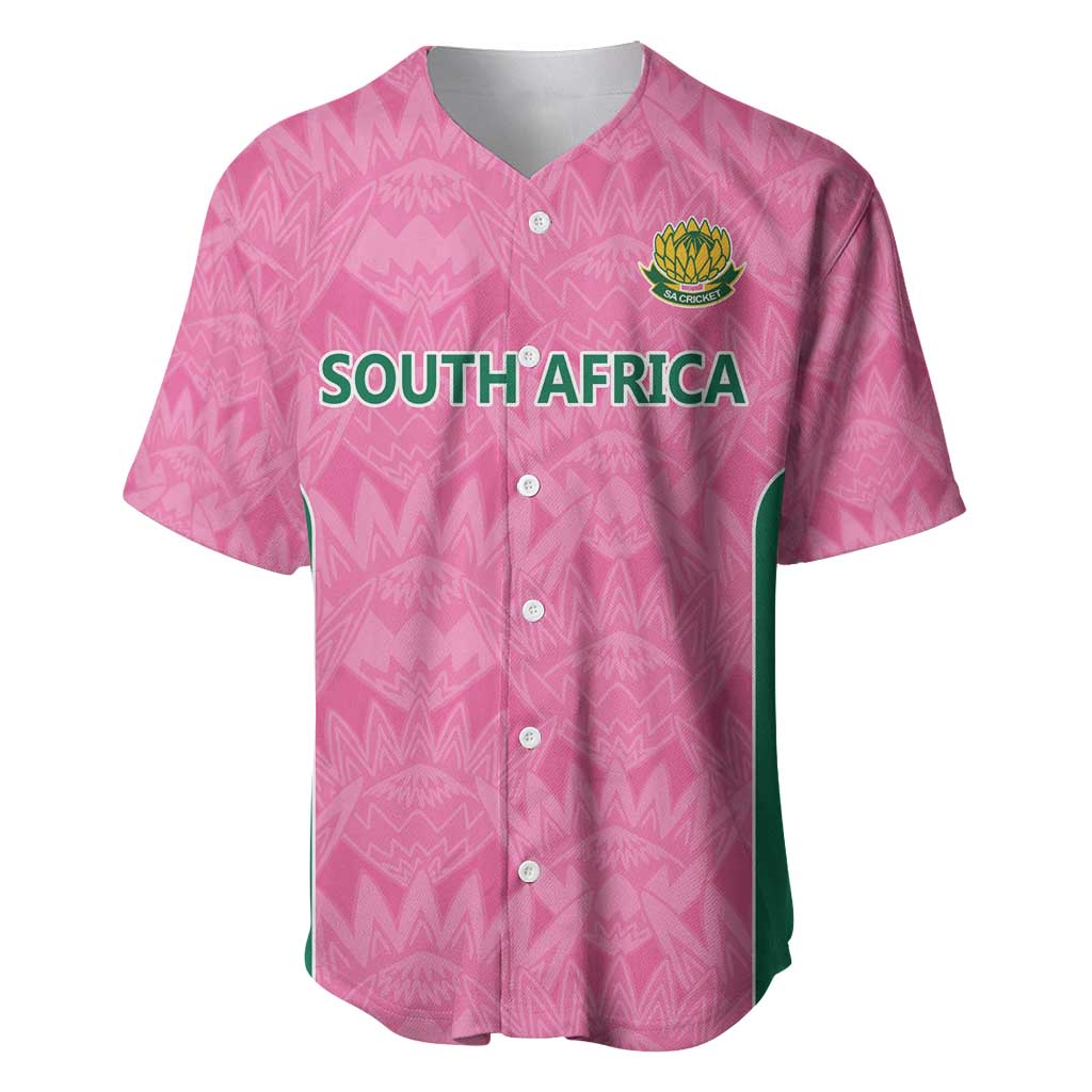 Pink South Africa Cricket Custom Baseball Jersey African King Proteas Be Way Pink