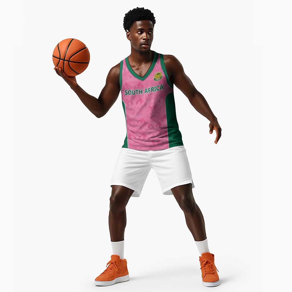 Pink South Africa Cricket Custom Basketball Jersey African King Proteas Be Way Pink - African Pride