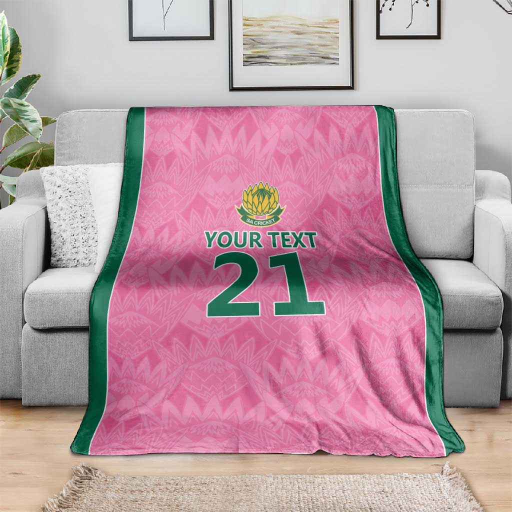 Pink South Africa Cricket Custom Blanket African King Proteas Be Way Pink