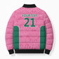 Pink South Africa Cricket Custom Bomber Puffer Jacket African King Proteas Be Way Pink