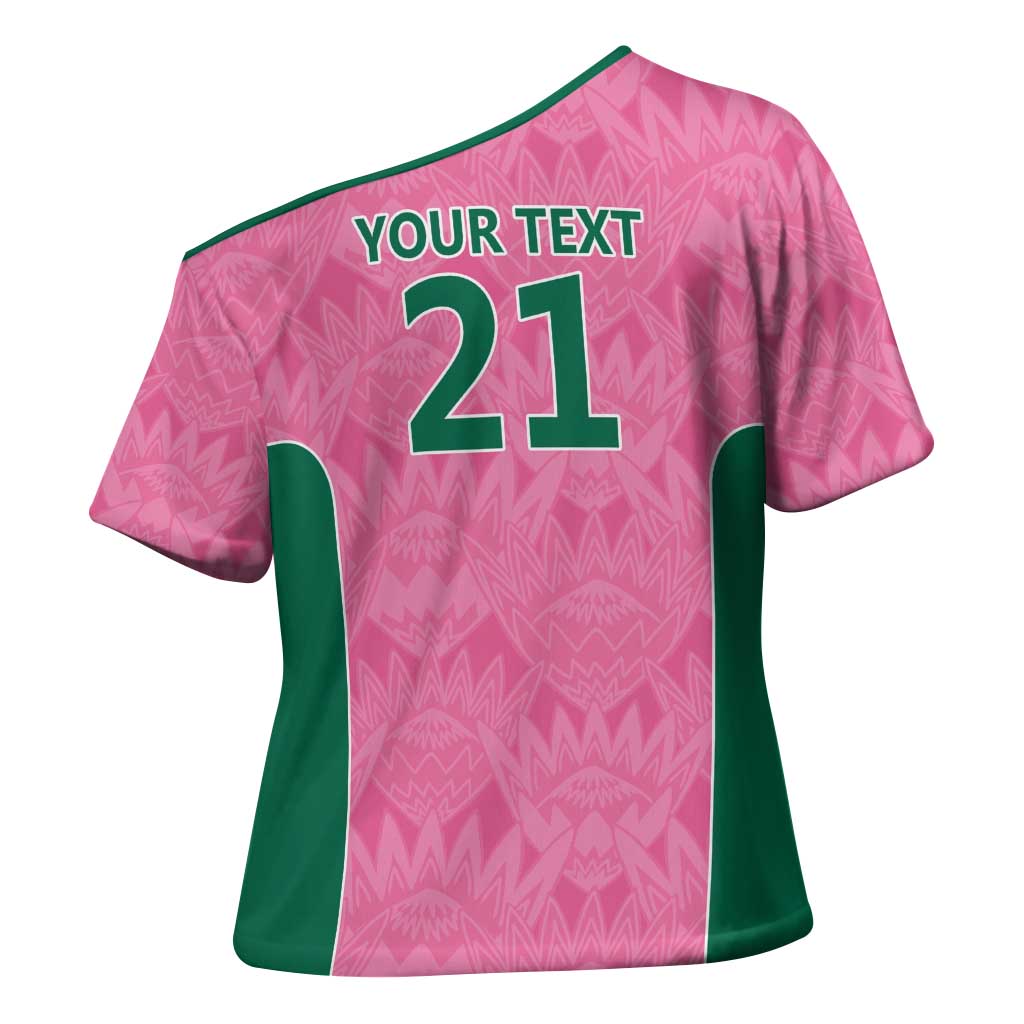 Pink South Africa Cricket Custom Cross Shoulder Shirt African King Proteas Be Way Pink