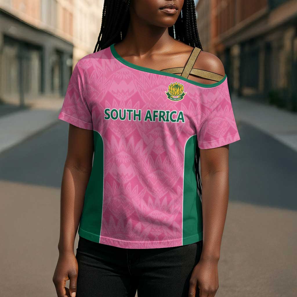 Pink South Africa Cricket Custom Cross Shoulder Shirt African King Proteas Be Way Pink