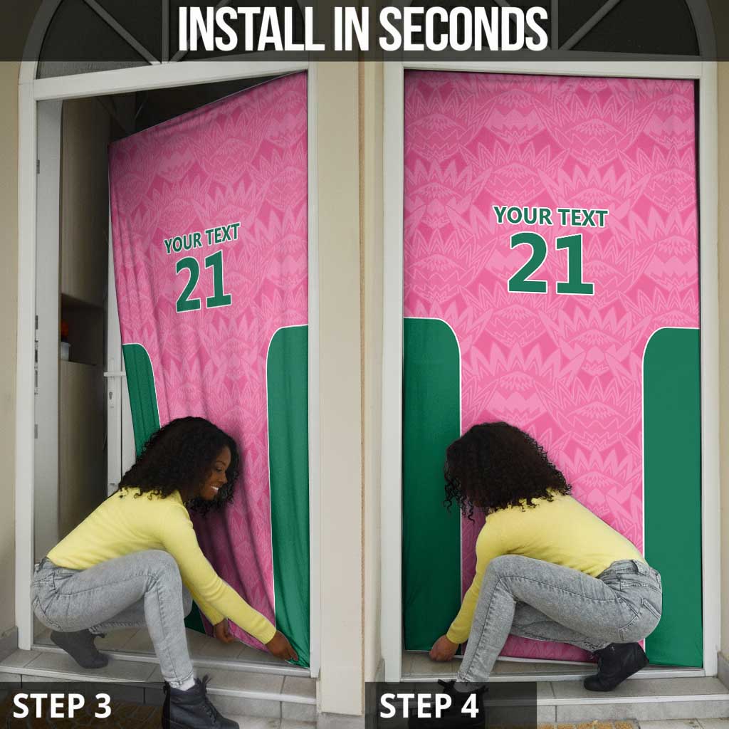 Pink South Africa Cricket Custom Door Cover African King Proteas Be Way Pink
