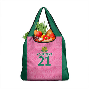 Pink South Africa Cricket Custom Grocery Bag African King Proteas Be Way Pink