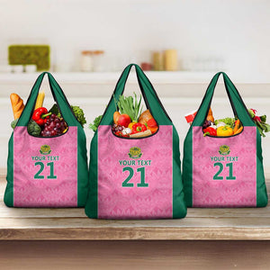 Pink South Africa Cricket Custom Grocery Bag African King Proteas Be Way Pink