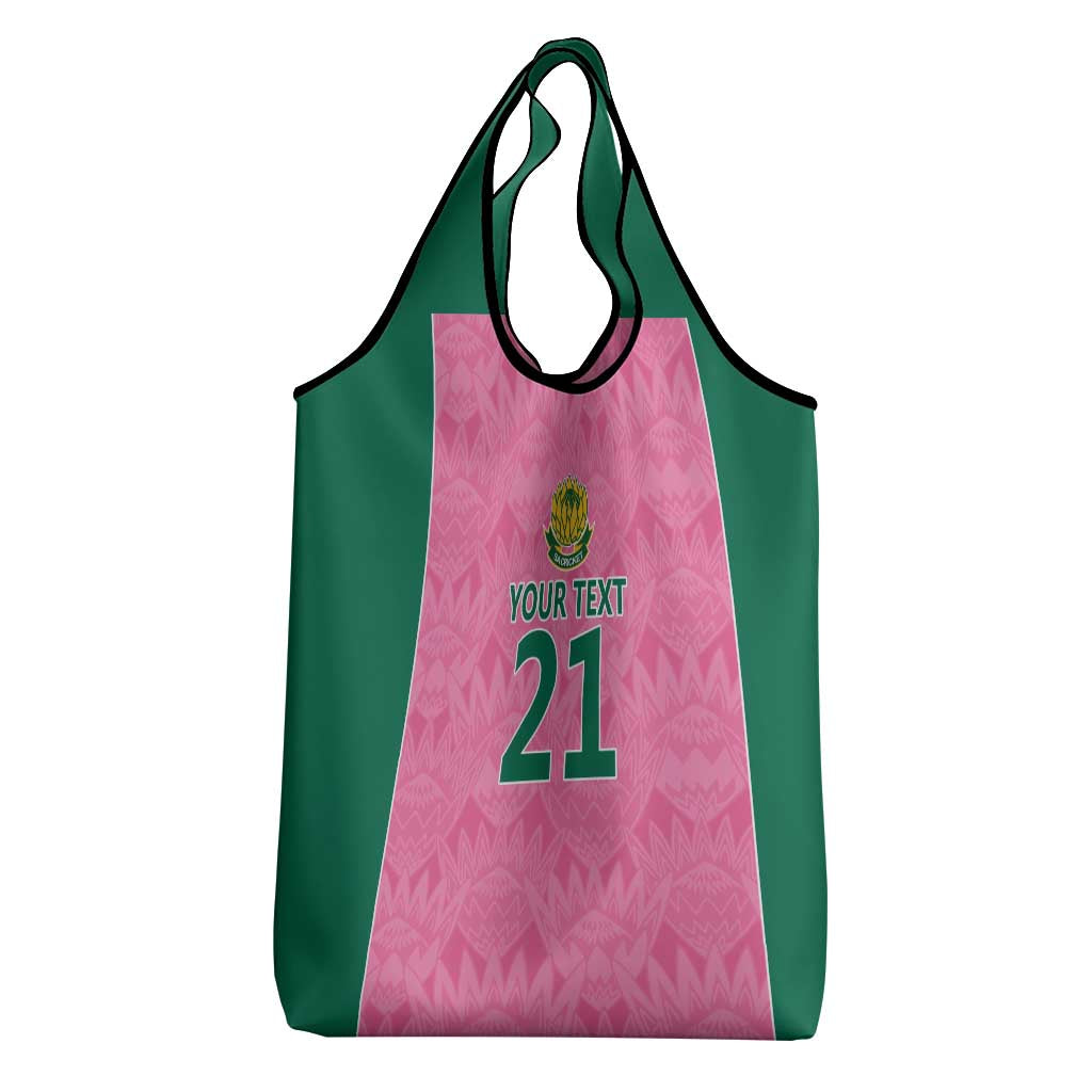 Pink South Africa Cricket Custom Grocery Bag African King Proteas Be Way Pink