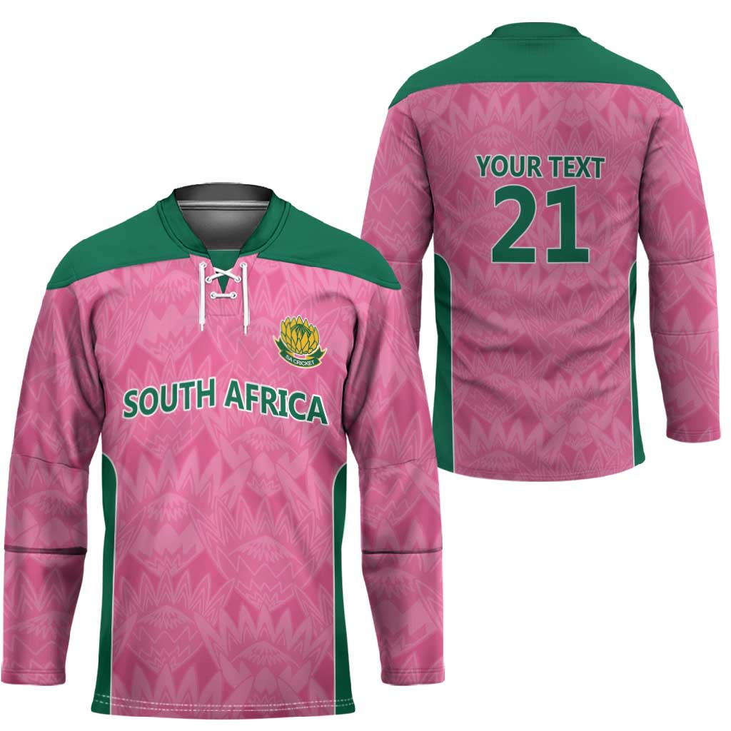 Pink South Africa Cricket Custom Hockey Jersey African King Proteas Be Way Pink
