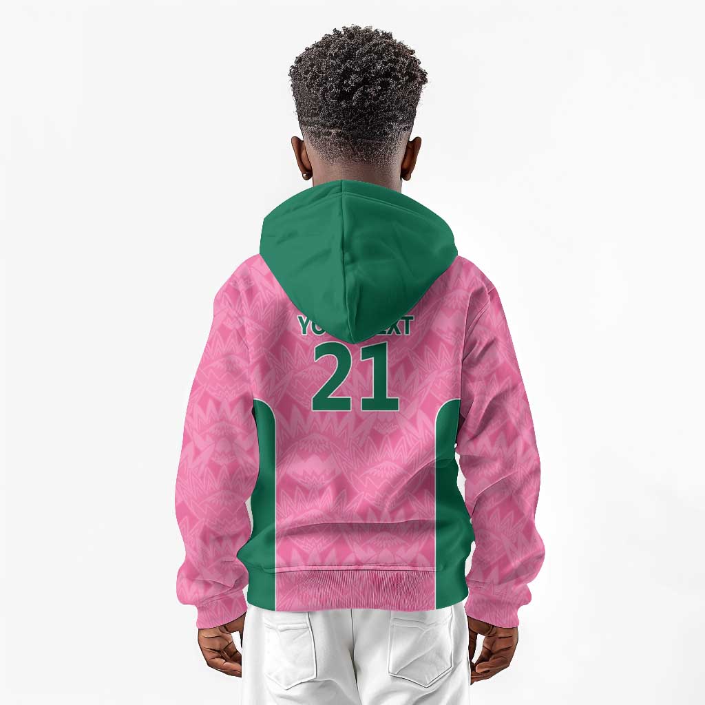 Pink South Africa Cricket Custom Kid Hoodie African King Proteas Be Way Pink
