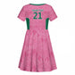 Pink South Africa Cricket Custom Kid Short Sleeve Dress African King Proteas Be Way Pink