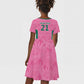 Pink South Africa Cricket Custom Kid Short Sleeve Dress African King Proteas Be Way Pink