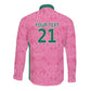 Pink South Africa Cricket Custom Long Sleeve Button Shirt African King Proteas Be Way Pink