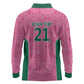 Pink South Africa Cricket Custom Long Sleeve Polo Shirt African King Proteas Be Way Pink