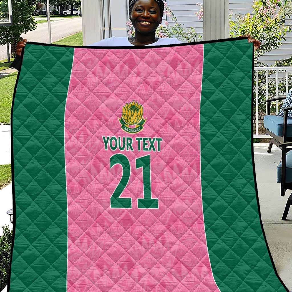 Pink South Africa Cricket Custom Quilt African King Proteas Be Way Pink