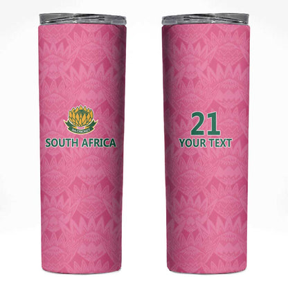 Pink South Africa Cricket Custom Skinny Tumbler African King Proteas Be Way Pink
