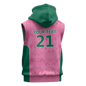 Pink South Africa Cricket Custom Sleeveless Hoodie African King Proteas Be Way Pink - African Pride
