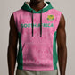 Pink South Africa Cricket Custom Sleeveless Hoodie African King Proteas Be Way Pink - African Pride