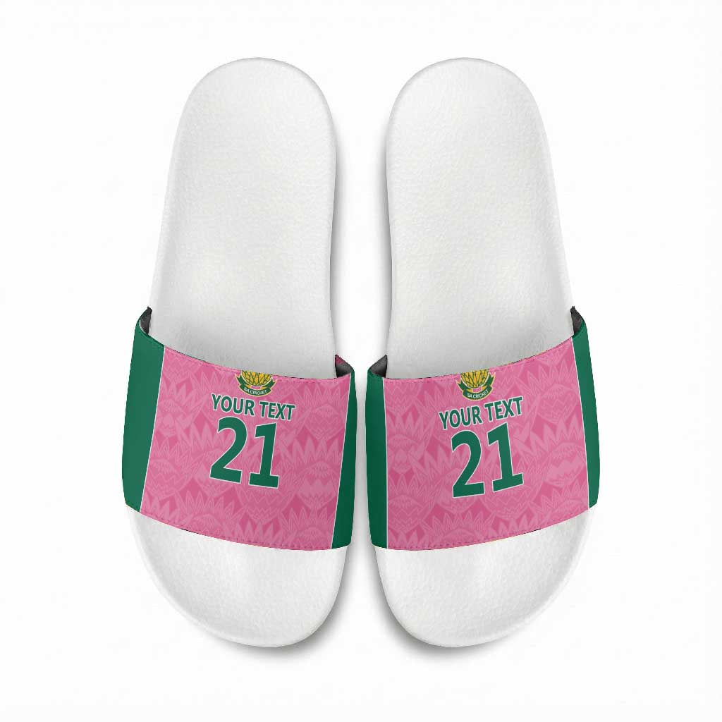 Pink South Africa Cricket Custom Slide Sandals African King Proteas Be Way Pink