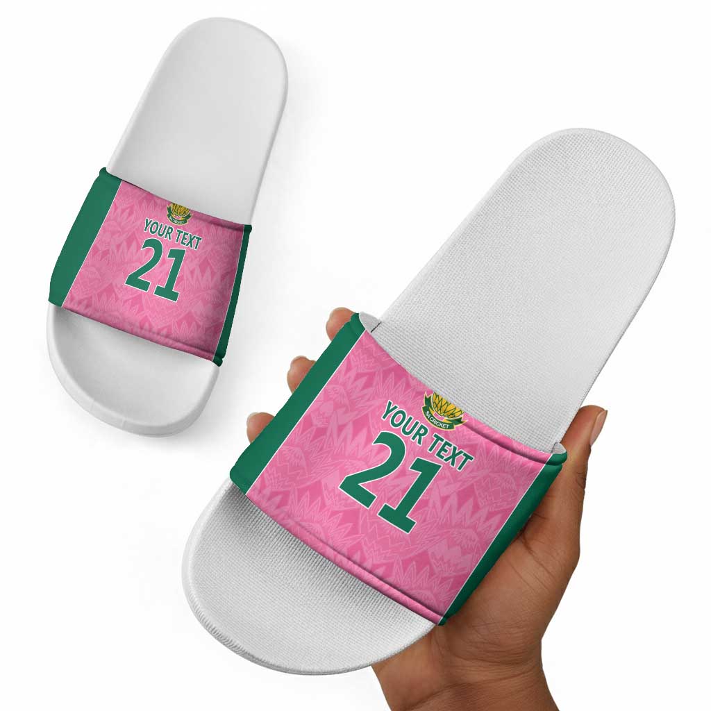 Pink South Africa Cricket Custom Slide Sandals African King Proteas Be Way Pink