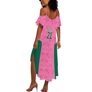 Pink South Africa Cricket Custom Summer Maxi Dress African King Proteas Be Way Pink