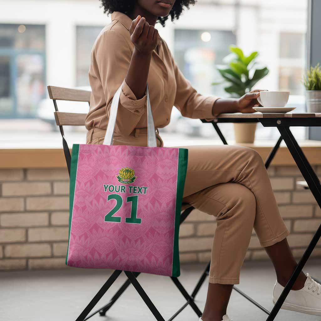 Pink South Africa Cricket Custom Tote Bag African King Proteas Be Way Pink