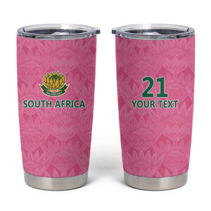 Pink South Africa Cricket Custom Tumbler Cup African King Proteas Be Way Pink