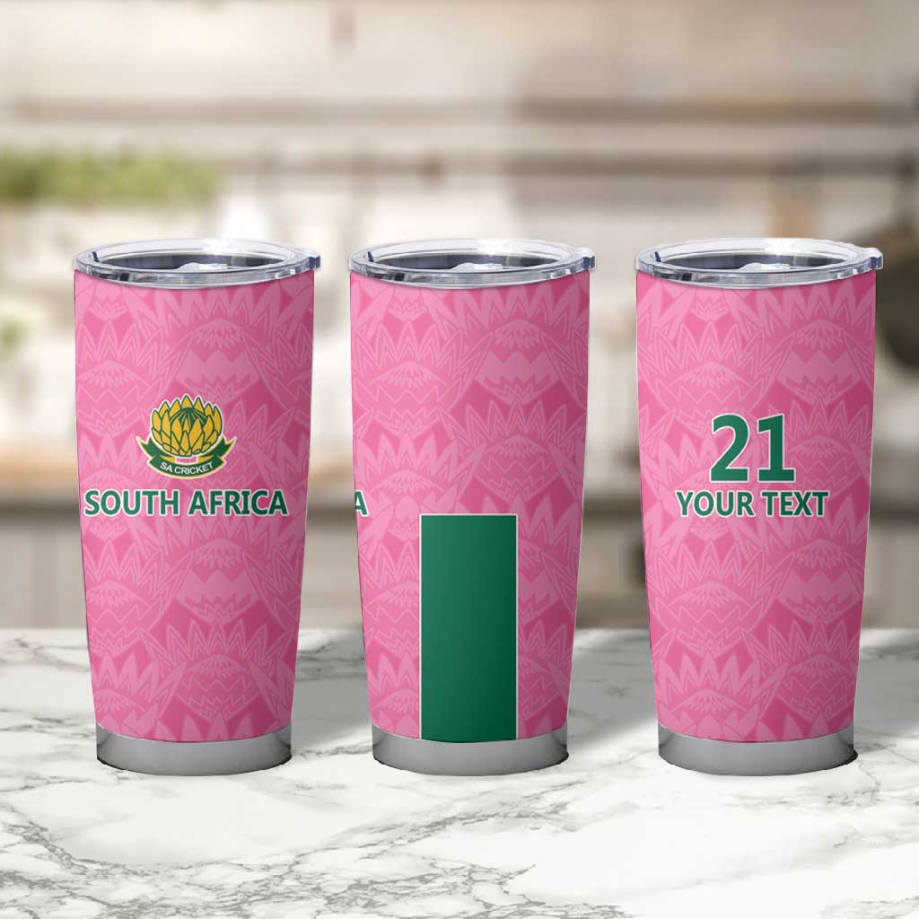 Pink South Africa Cricket Custom Tumbler Cup African King Proteas Be Way Pink