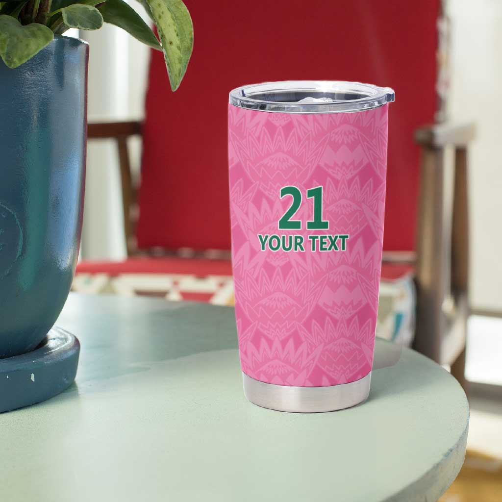 Pink South Africa Cricket Custom Tumbler Cup African King Proteas Be Way Pink
