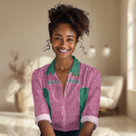 Pink South Africa Cricket Custom Women Casual Shirt African King Proteas Be Way Pink LT9