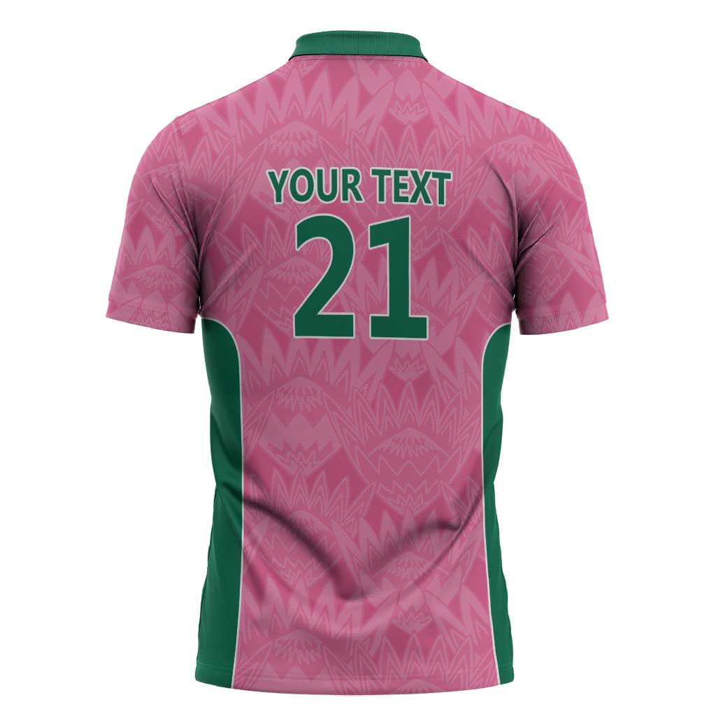 Pink South Africa Cricket Custom Zipper Polo Shirt African King Proteas Be Way Pink
