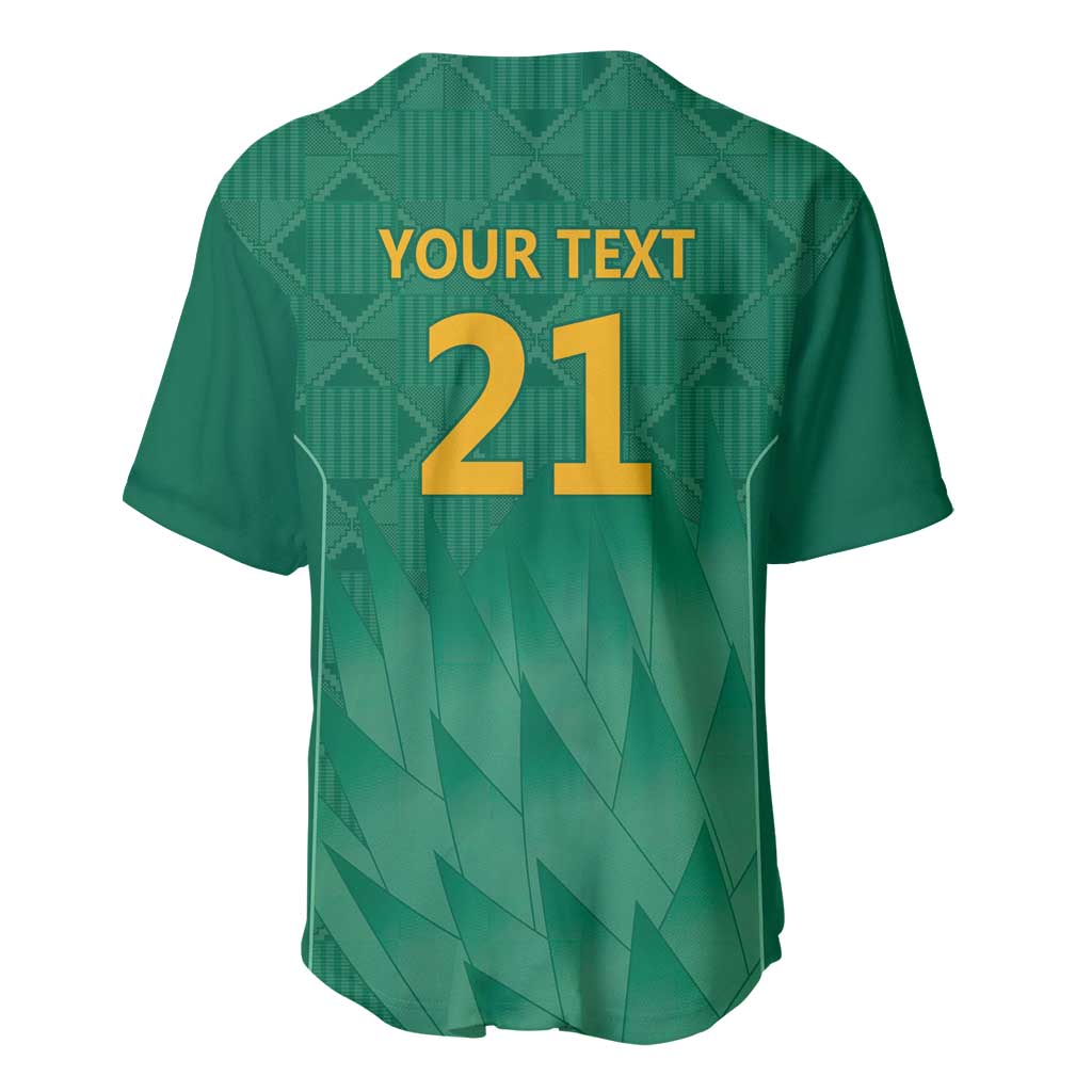 South Africa Cricket Custom Baseball Jersey African King Proteas Green