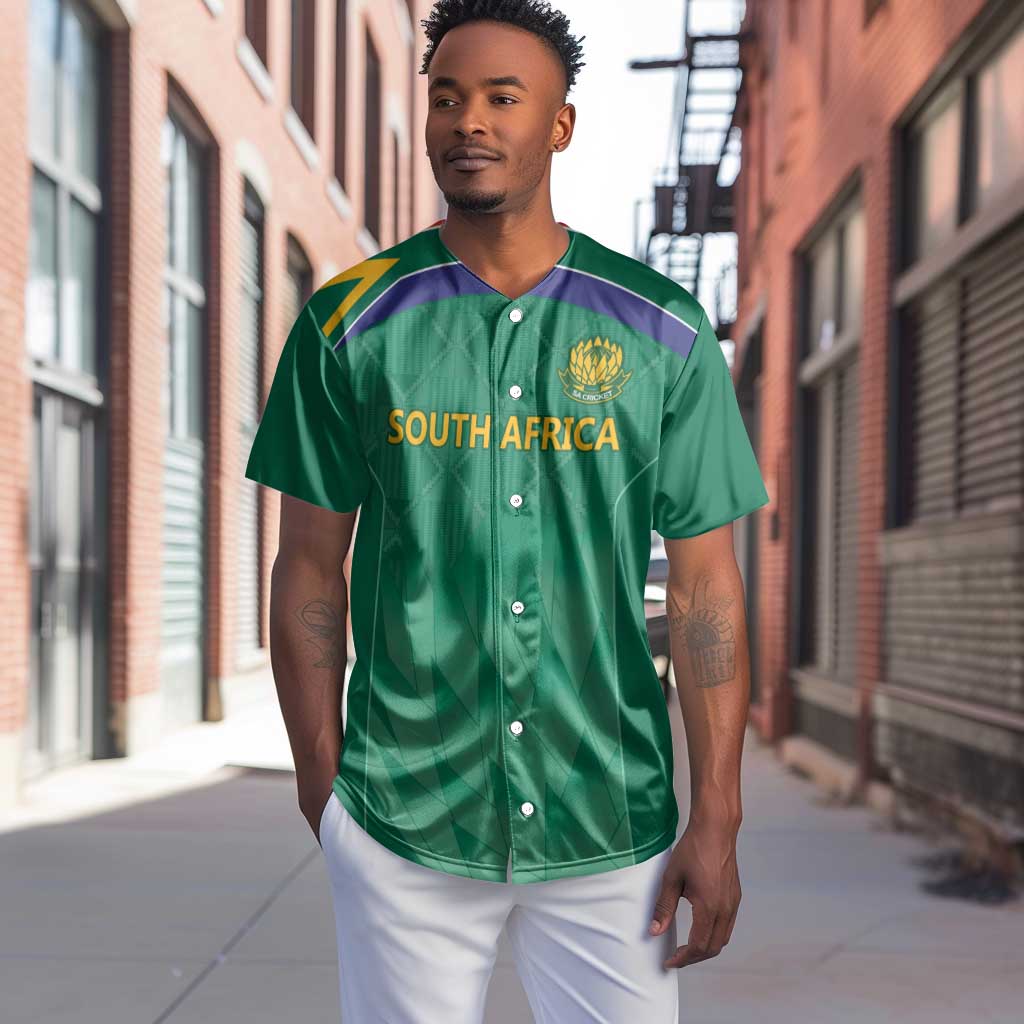 South Africa Cricket Custom Baseball Jersey African King Proteas Green