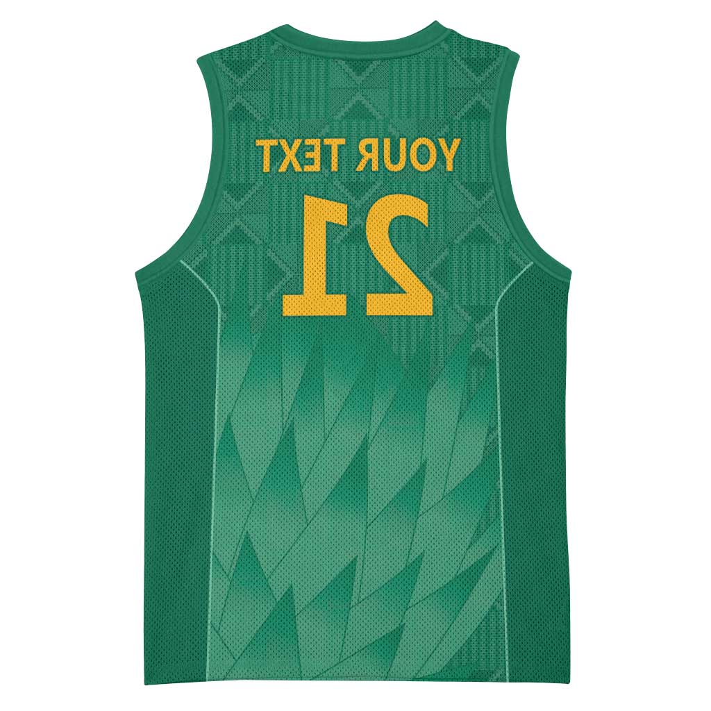 South Africa Cricket Custom Basketball Jersey African King Proteas Green - African Pride