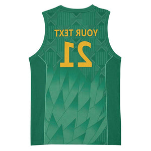 South Africa Cricket Custom Basketball Jersey African King Proteas Green - African Pride