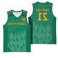 South Africa Cricket Custom Basketball Jersey African King Proteas Green - African Pride