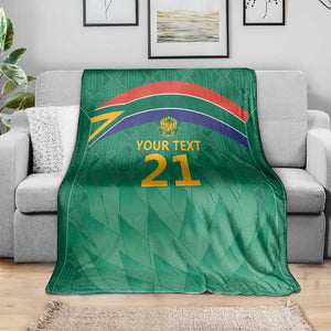 South Africa Cricket Custom Blanket African King Proteas Green