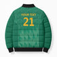 South Africa Cricket Custom Bomber Puffer Jacket African King Proteas Green