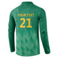 South Africa Cricket Custom Button Sweatshirt African King Proteas Green