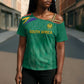 South Africa Cricket Custom Cross Shoulder Shirt African King Proteas Green