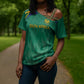 South Africa Cricket Custom Cross Shoulder Shirt African King Proteas Green
