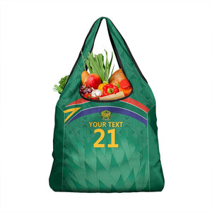 South Africa Cricket Custom Grocery Bag African King Proteas Green