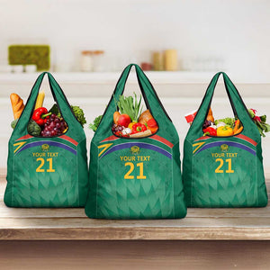 South Africa Cricket Custom Grocery Bag African King Proteas Green