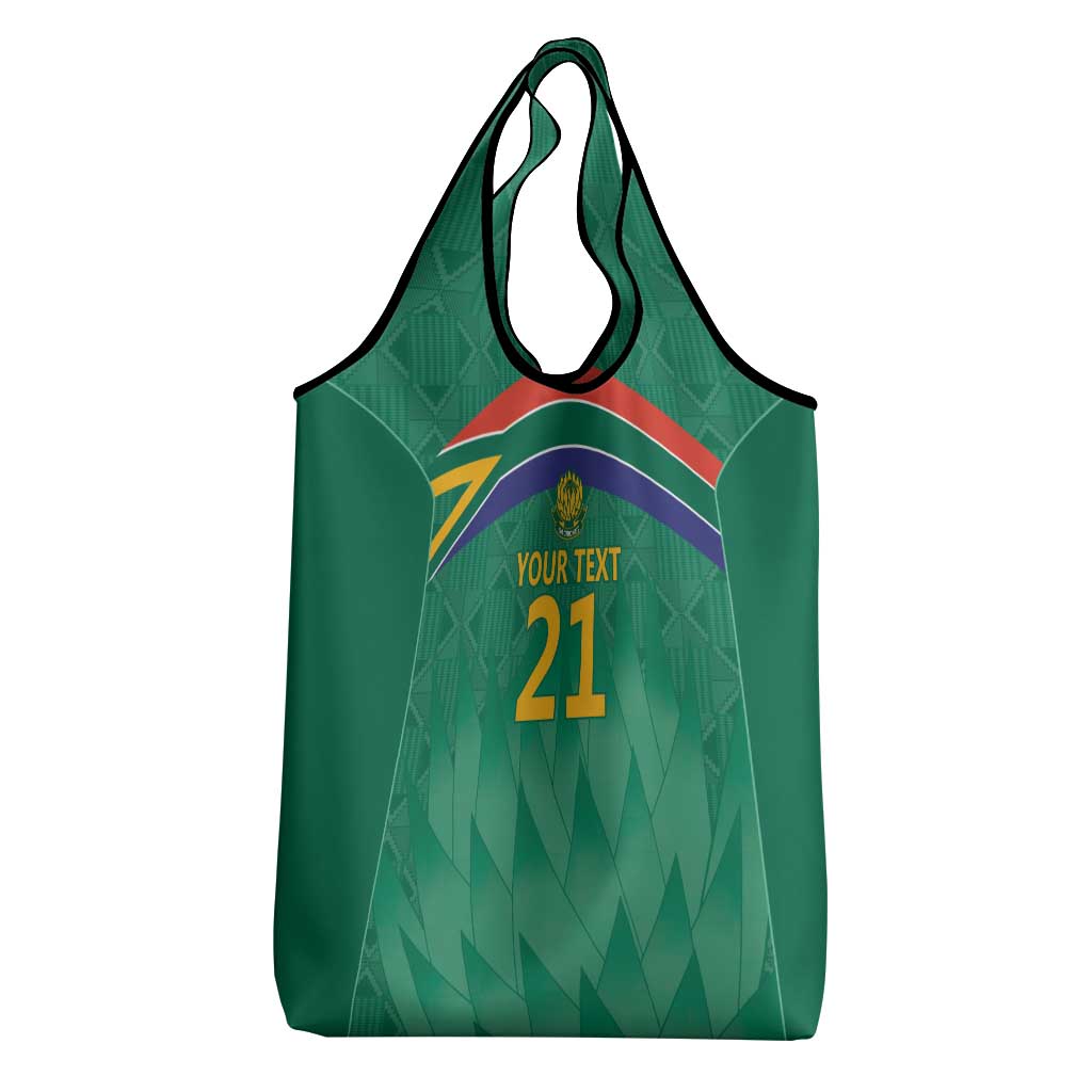 South Africa Cricket Custom Grocery Bag African King Proteas Green