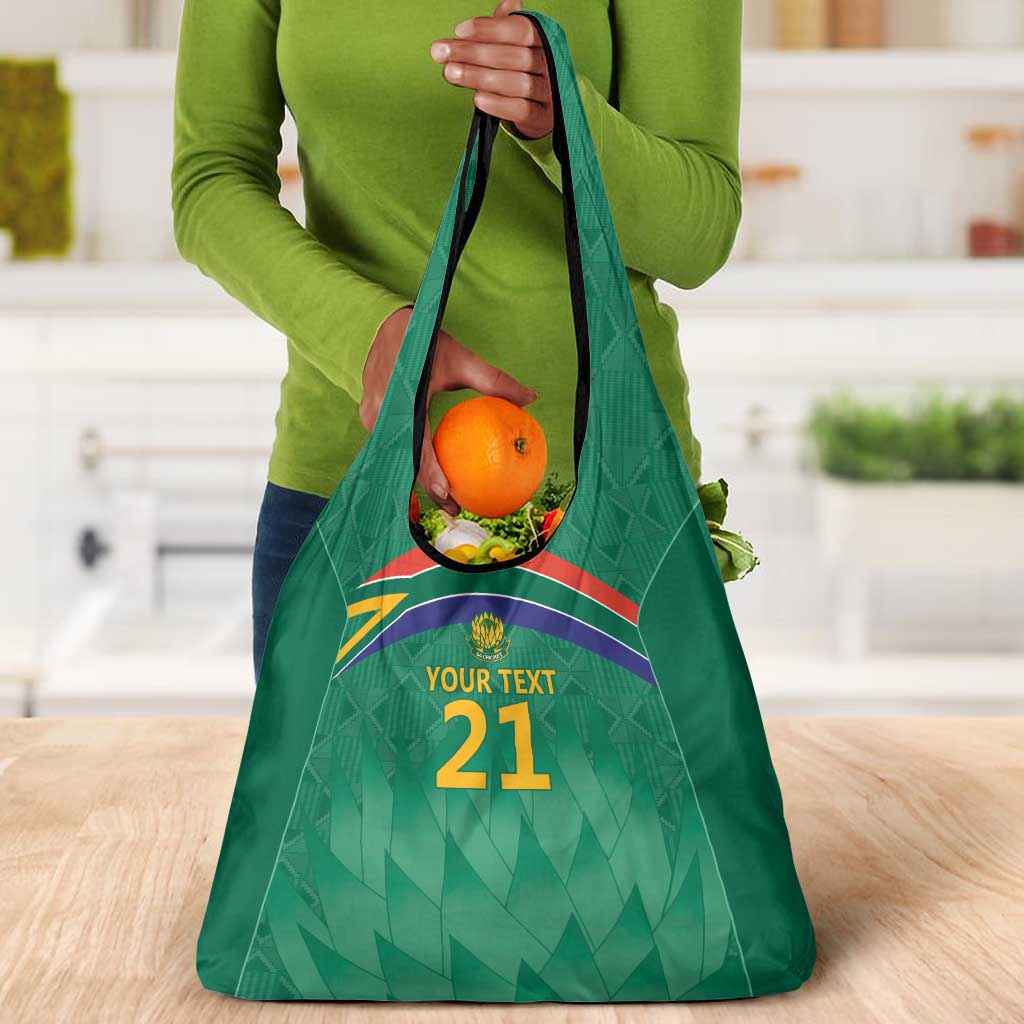 South Africa Cricket Custom Grocery Bag African King Proteas Green