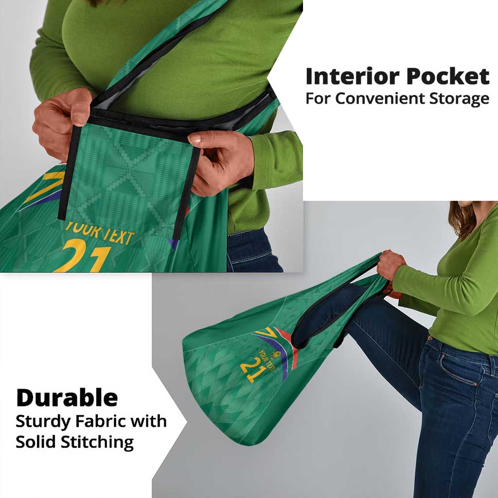 South Africa Cricket Custom Grocery Bag African King Proteas Green