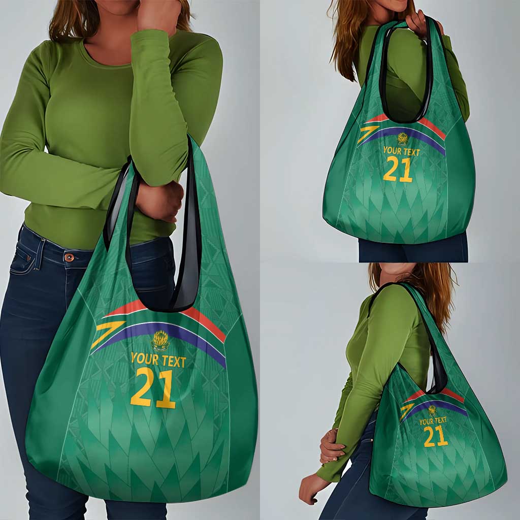 South Africa Cricket Custom Grocery Bag African King Proteas Green