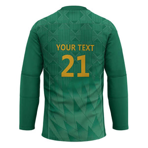 South Africa Cricket Custom Hockey Jersey African King Proteas Green